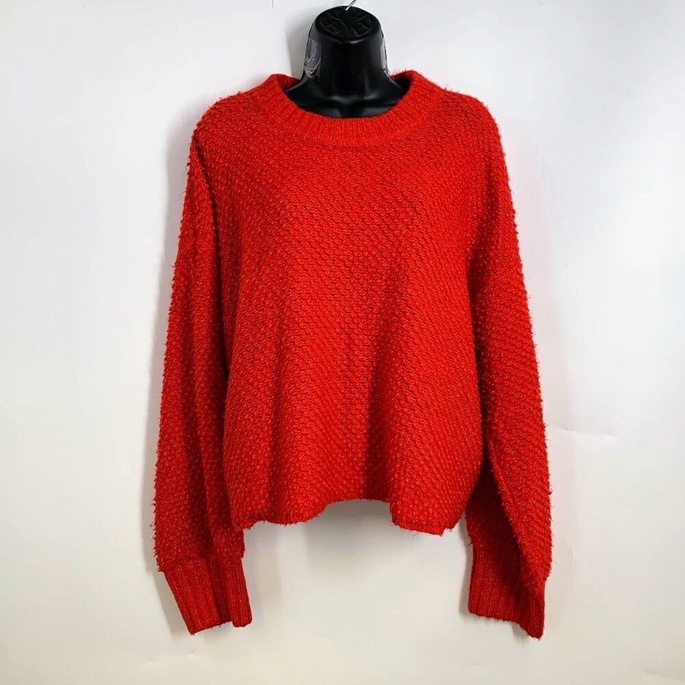 Lou & Grey Women's Round Neck Chunky Knit Cropped Sweater Size XXL‎
